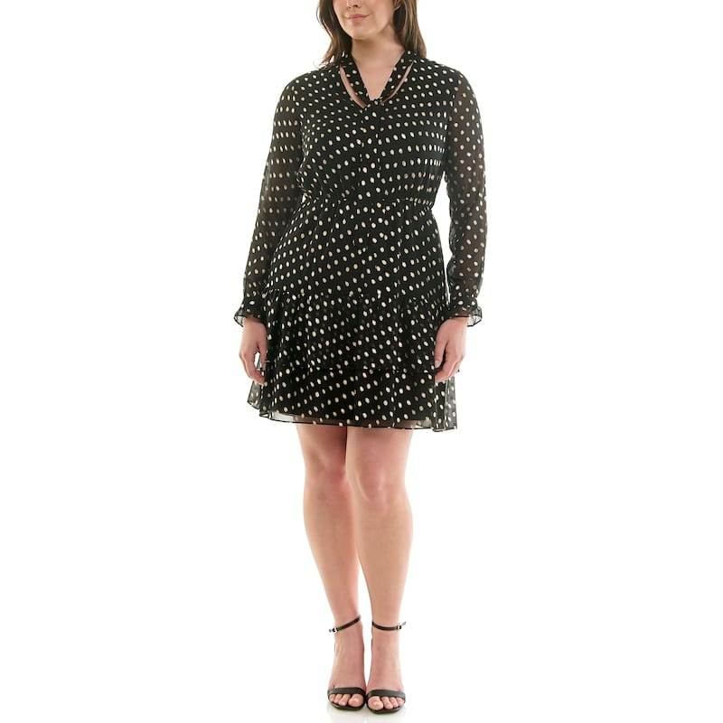 Nanette Lepore Metallic Dot Chiffon Dress