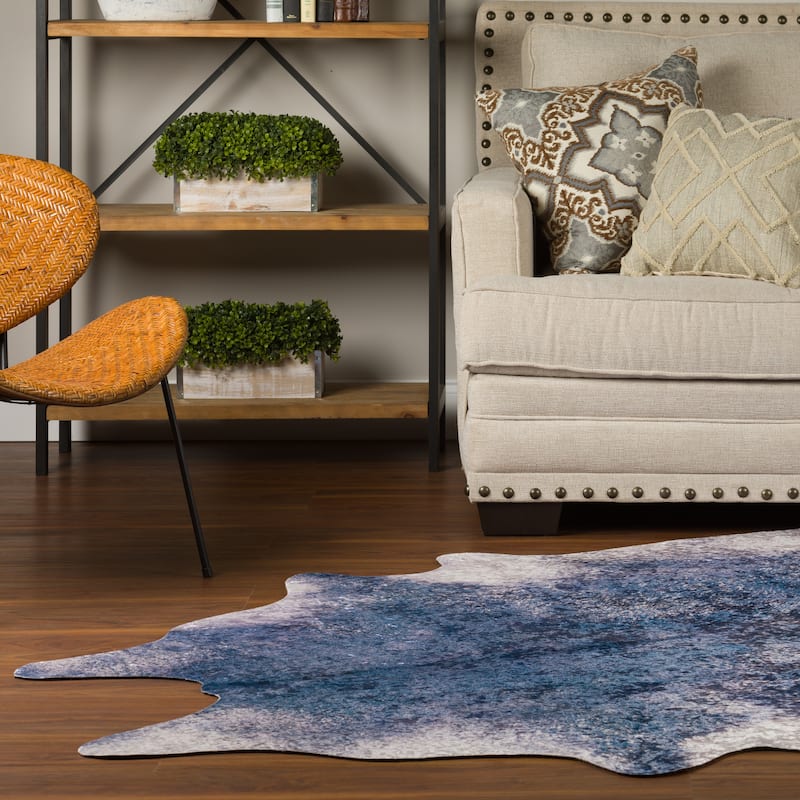 Addison Rugs Cheyenne Colorful Cowhide Print Non-Skid Area Rug