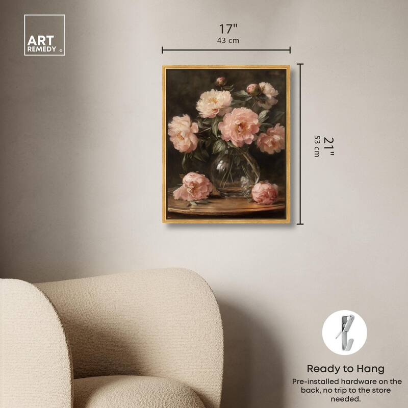 Vintage Velvet Vase Canvas by Art Remedy