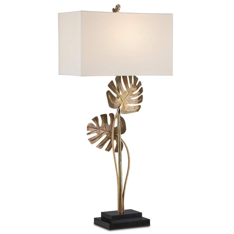 Currey & Company Heirloom Brass Console Table Lamp - 40.5"h x 18"w x 10"d - 40.5"h x 18"w x 10"d - Antique Brass/Black