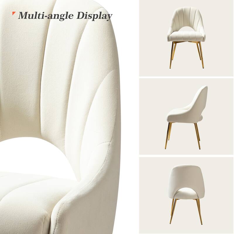 Ignaz Comfortable Modern Upholstered Dining Chair with Hollowed-out Back Set of 2 by HULALA HOME