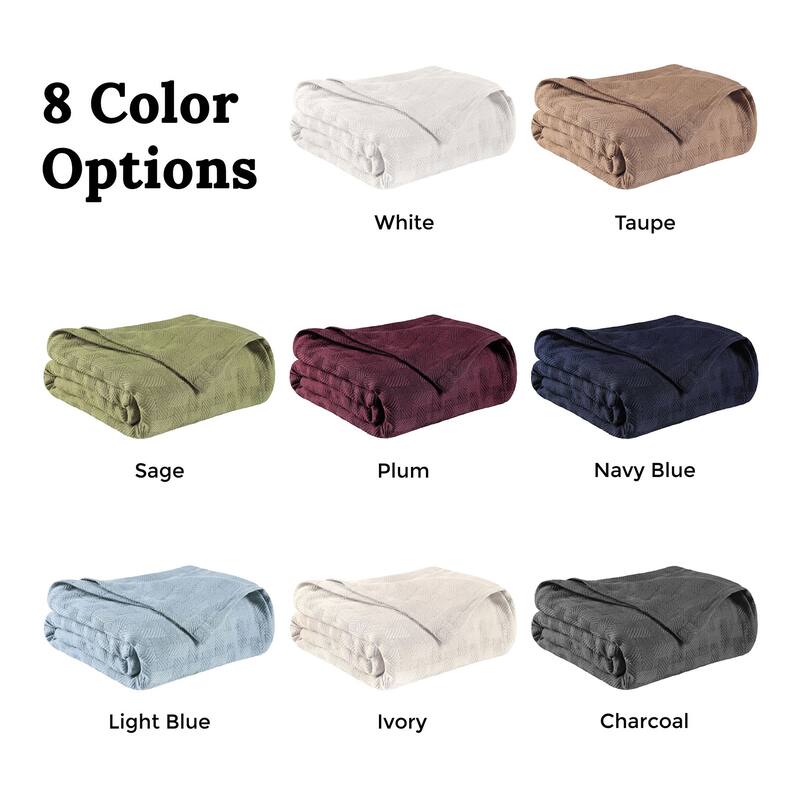 Superior Basketweave All-Season Bedding Cotton Blanket