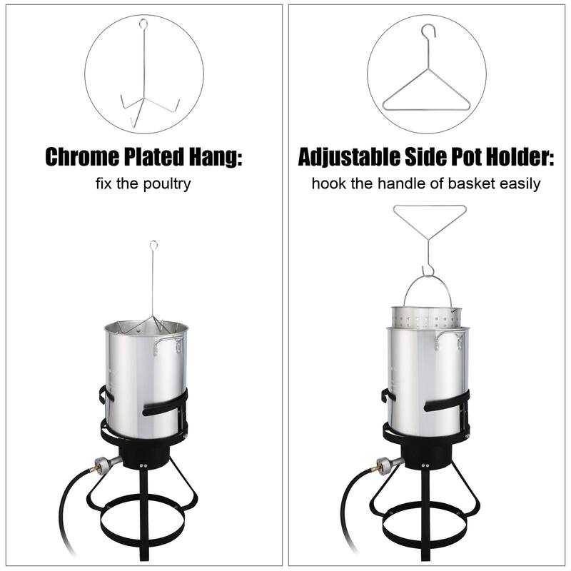 30QT Propane Turkey Fryer Set Silver Aluminum Pot