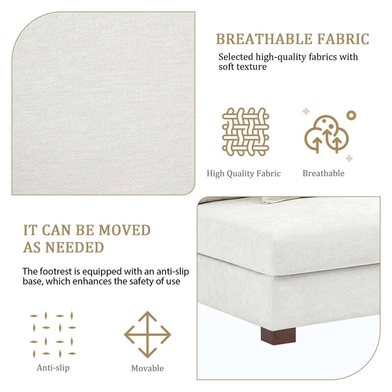 2 Set Chenille Upholstered Modular Sectional Sofa Chaise with Pillows