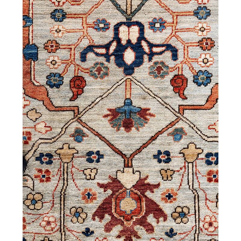 Serapi One-of-a-Kind Hand-Knotted Area Rug - Gray - 9' 0" x 11' 10"