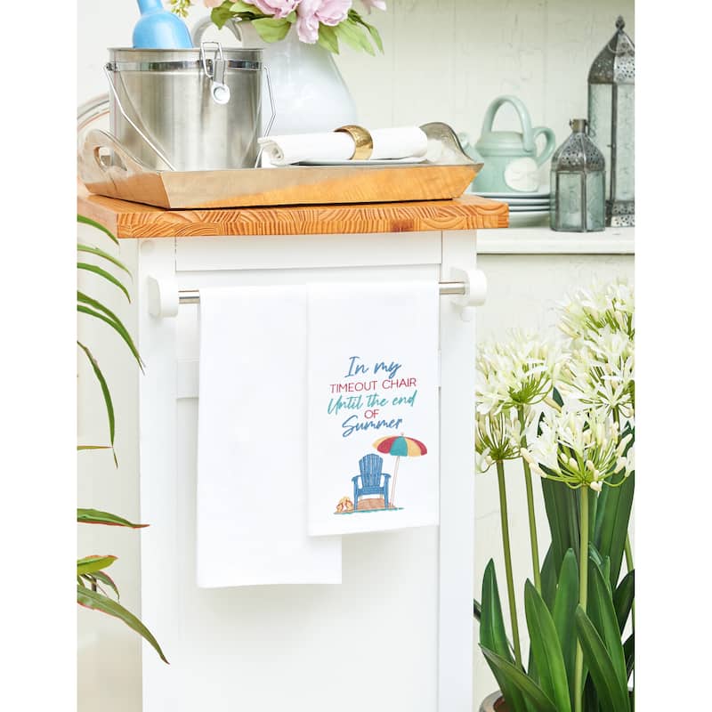 Timeout Chair Embroidered Cotton Flour Sack Kitchen Towel