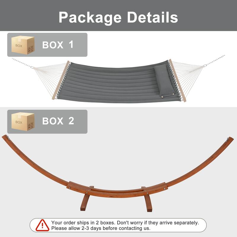 Double Spreader Bar Hammock With 13.5 ft. Wooden Stand - 162*55.1*48.8