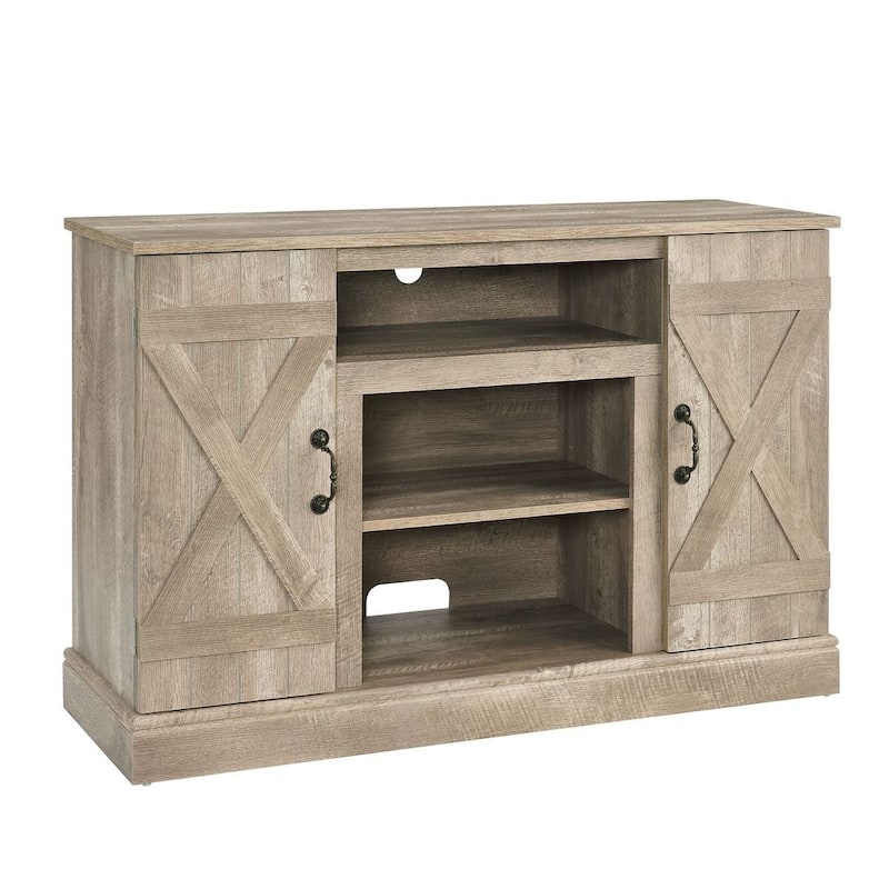 47"W Farmhouse TV Stand with 18-Inch Fireplace