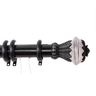 Paradise Decorative Traverse Rod With Rings 48in 84in Black - 65 x 4 x ...