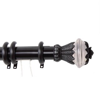 Paradise Decorative Traverse Rod With Rings 84in 156in Black - 100 x 4 ...