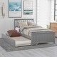 preview thumbnail 1 of 18, Twin Size Platform Bed With Trundle Gray
