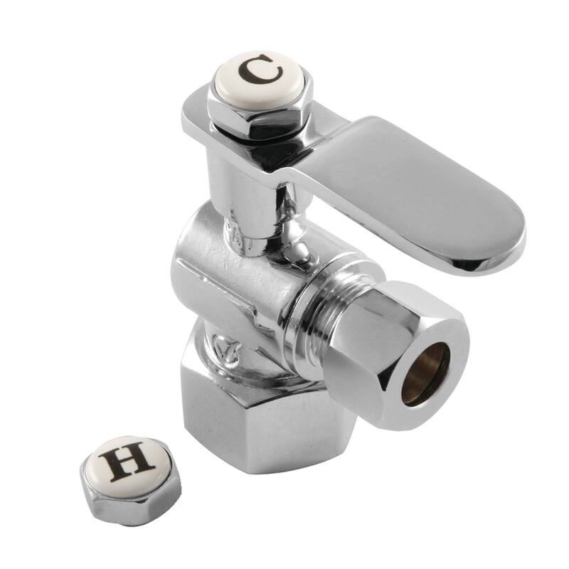 Kingston Brass Whitaker 1/2" FIP x 3/8" O.D. Comp Angle Stop Valve - Polished Chrome