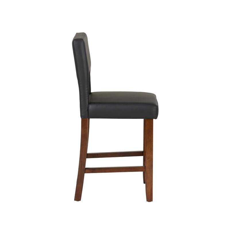 Zeta Dark Brown Faux Leather 24-inch Counter Stool