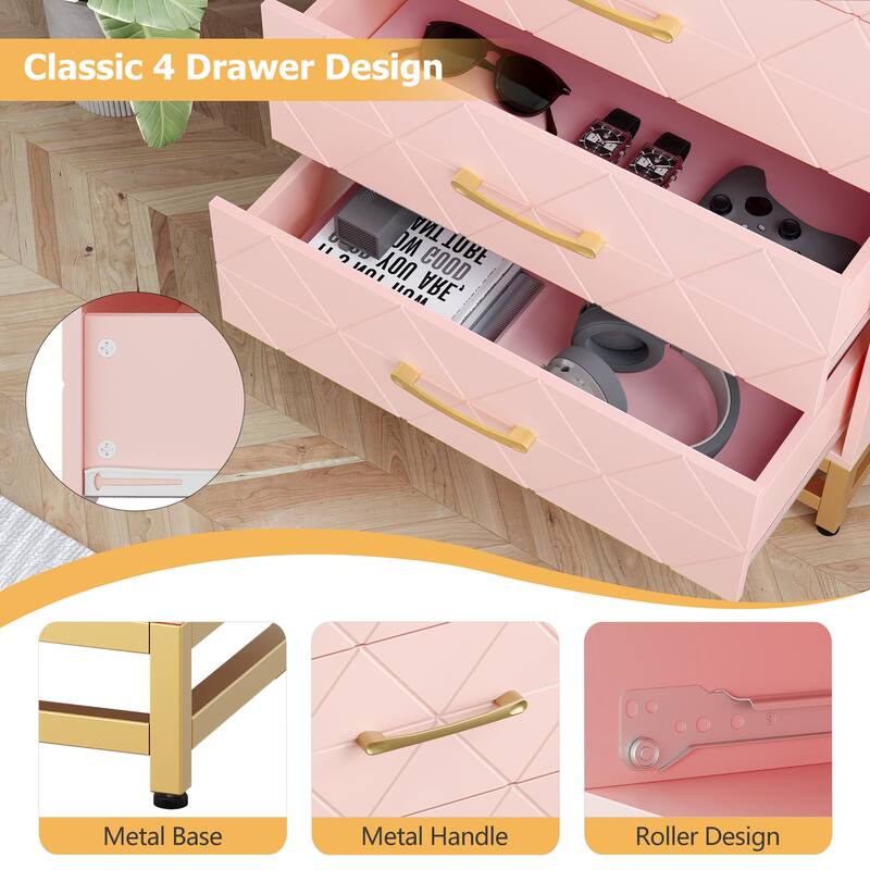 Dresser for Bedroom with 4 Drawer