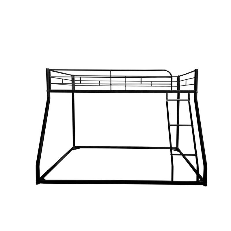 Sturdy Twin Over Full Bunk Bed with Safety Guardrails and Durable Metal Frame