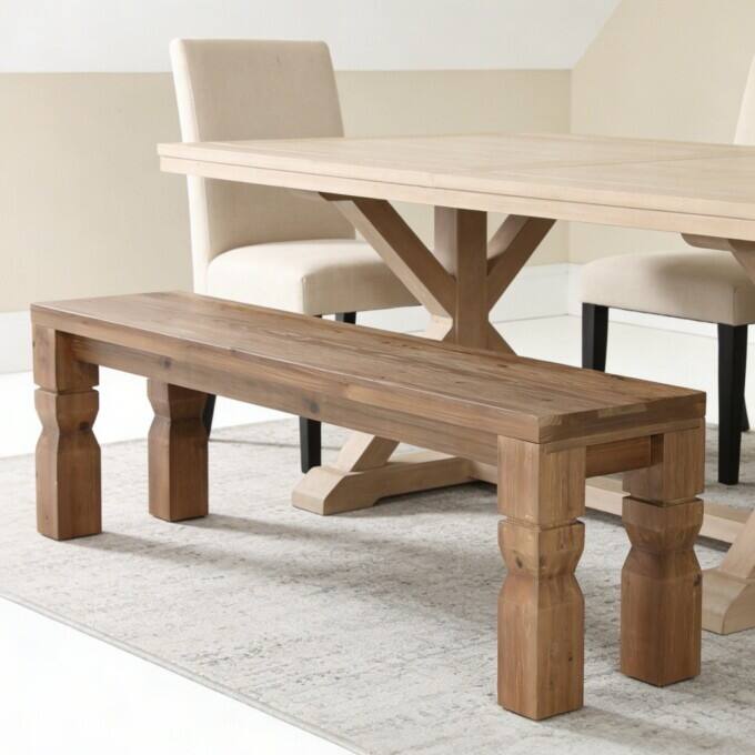 55" Solid Wood Entryway Bench, Rustic Shoe Bench for Entrance, Bedroom