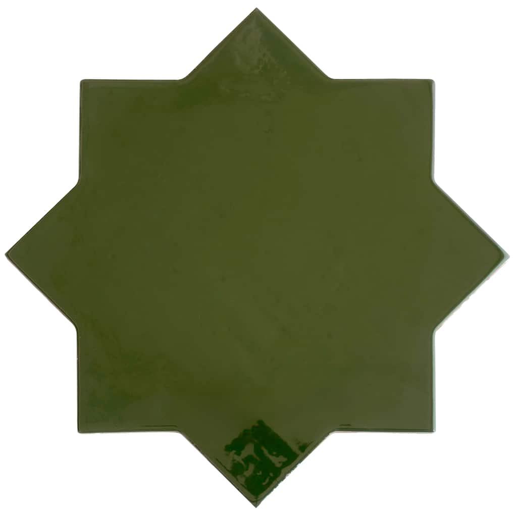 Apollo tile 7" x 7" Terralis Glossy Deep Forest Green Porcelain Tile (6.46 sq ft/case) - 16 Pack