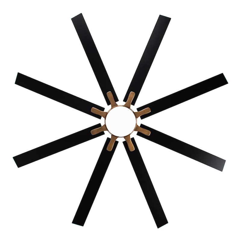 65-Inch Antique Brass/ Black/ White Reversible Large Ceiling Fan with Light and Remote