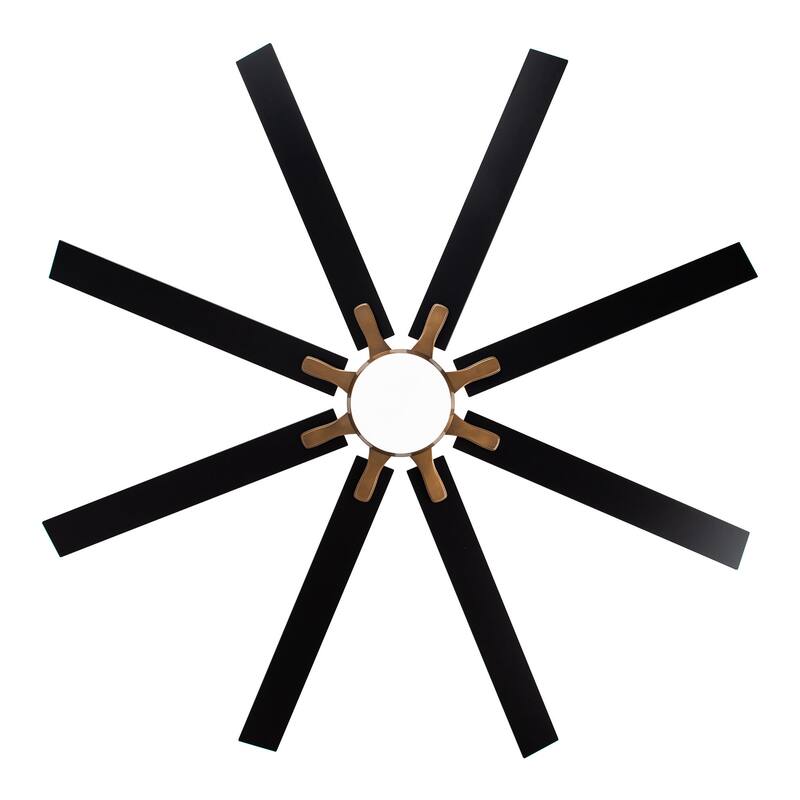 65" Farmhouse Gold Plywood Indoor Large Ceiling Fan with Light and Remote