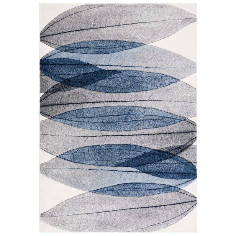 SAFAVIEH Hollywood Josefine Mid-Century Modern Abstract Rug - 5'3" x 7'6" - Ivory/Blue