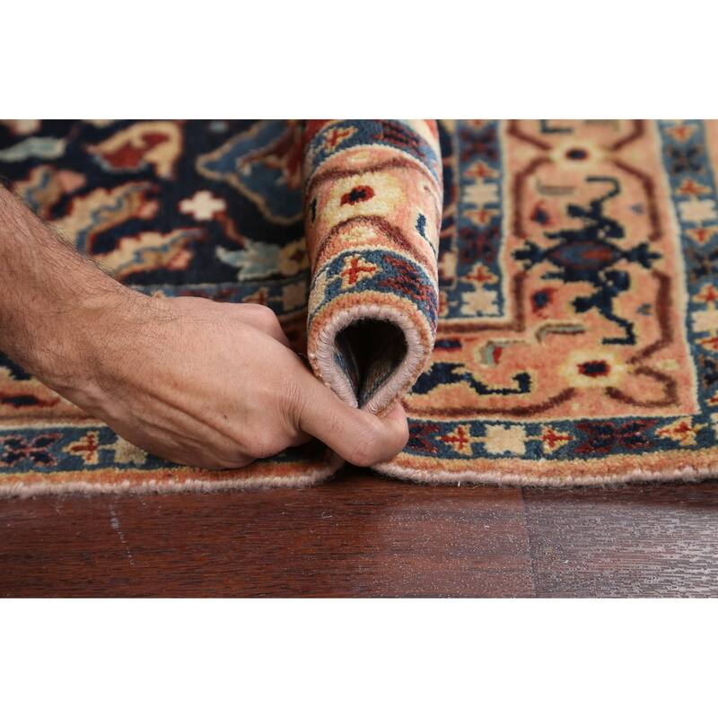 Vegetable Dye Floral Heriz Serapi Oriental Runner Rug Hand-knotted - 2'8" x 9'9"