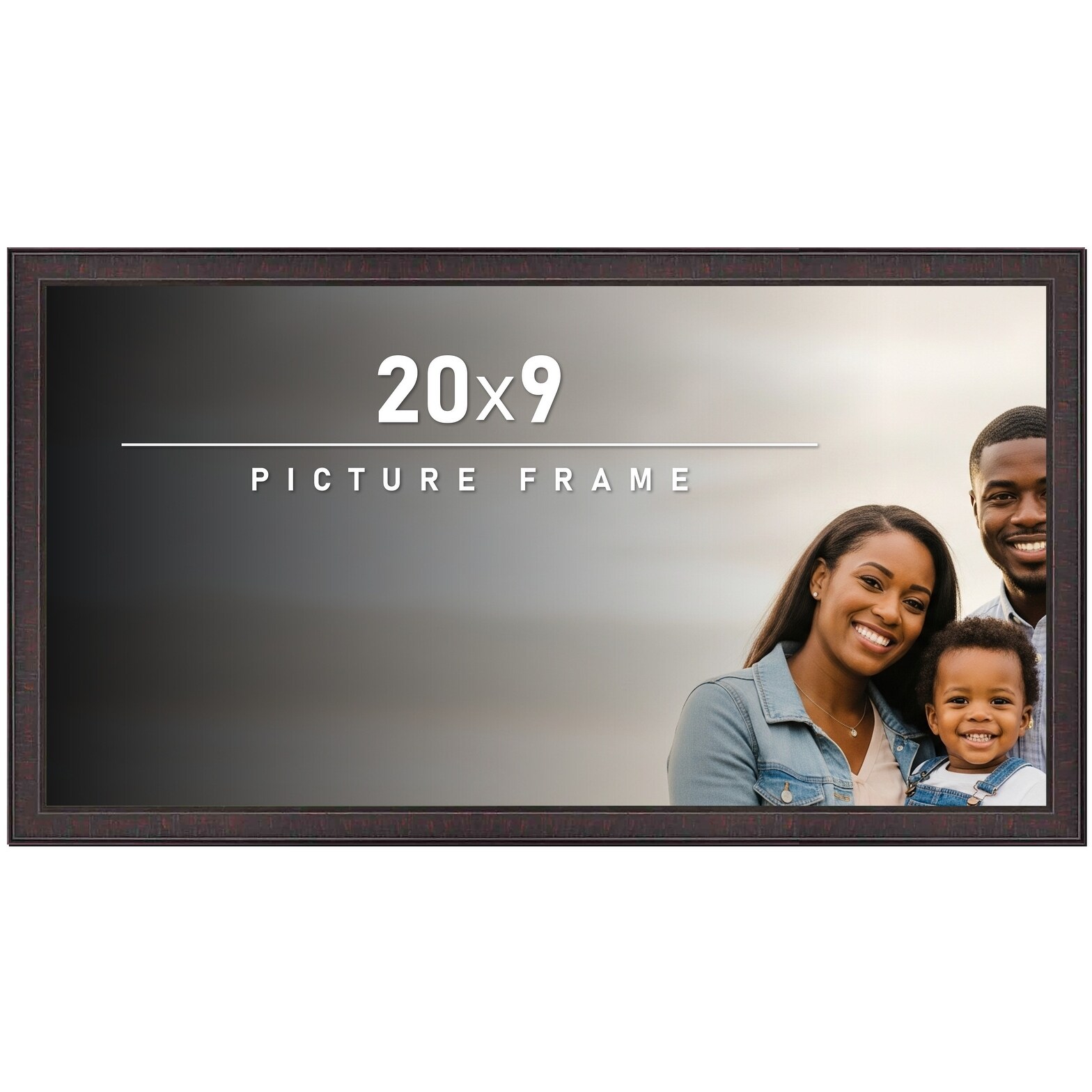 20x9 Frame Brown Solid Wood Picture Frame - Complete Modern Photo