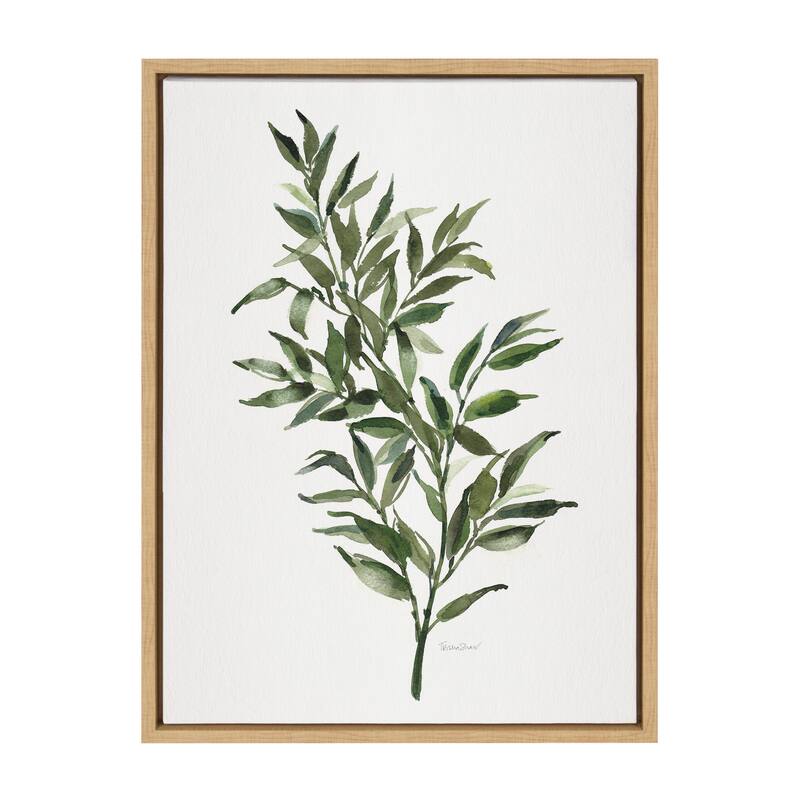 Kate and Laurel Sylvie Ruscus Framed Canvas by Patricia Shaw - 18x24 - Plastic - Brown