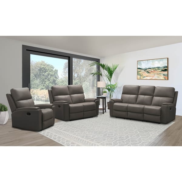 Abbyson Jackson Top Grain Leather Manual Reclining Sofa Set Bed Bath