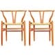 preview thumbnail 4 of 26, Set of 2 Modern Wood Dining Chair With Back Armchair Hemp Seat For Home Restaurant Office Kitchen Set of 2 - Orange - Dining Height