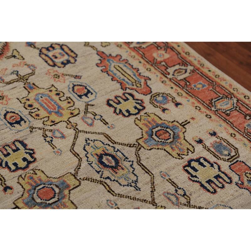 Vegetable Dye Heriz Serapi Oriental Rug Hand-Knotted Foyer Wool Carpet - 3'4"x 5'0"