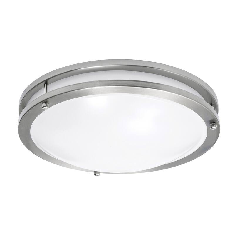 AFX CAF12L5AJUD Carlisle 12" Wide LED Flush Mount Bowl Ceiling Fixture - Satin Nickel