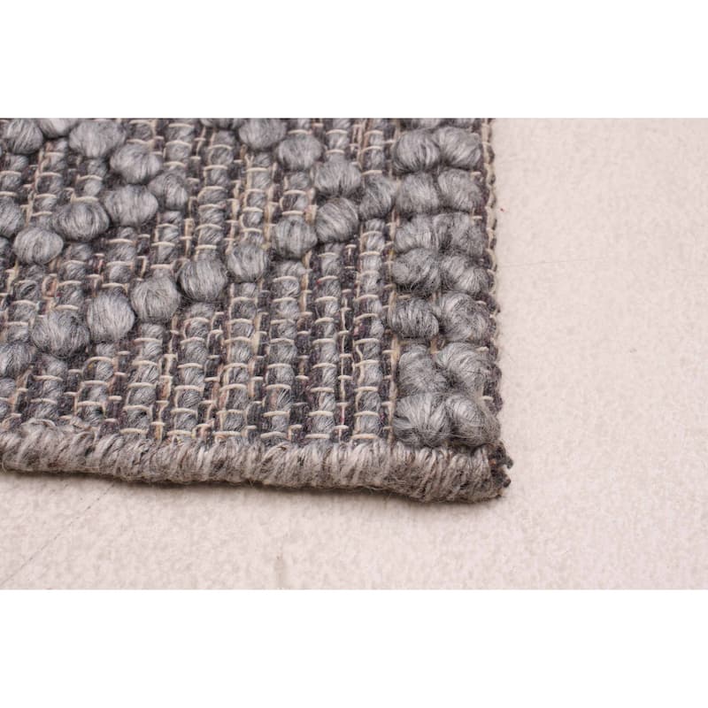 ECARPETGALLERY Braid weave Sienna Taupe Wool Rug - 2'8 x 10'2