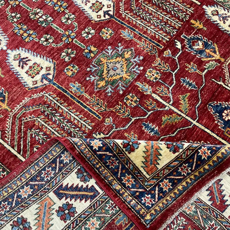 HERAT ORIENTAL Handmade Super Kazak Wool Rug - 5'5" x 8'3"