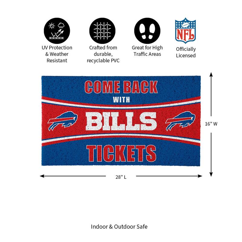 Buffalo Bills 28 in. x 16 in. PVC "Come Back With Tickets" Trapper Door Mat