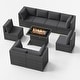 preview thumbnail 38 of 154, FINCATI Outdoor High-back Wicker Patio Sectional Set, 500 lbs Luxury Oversized Conversation Set, Spacious Couch Set