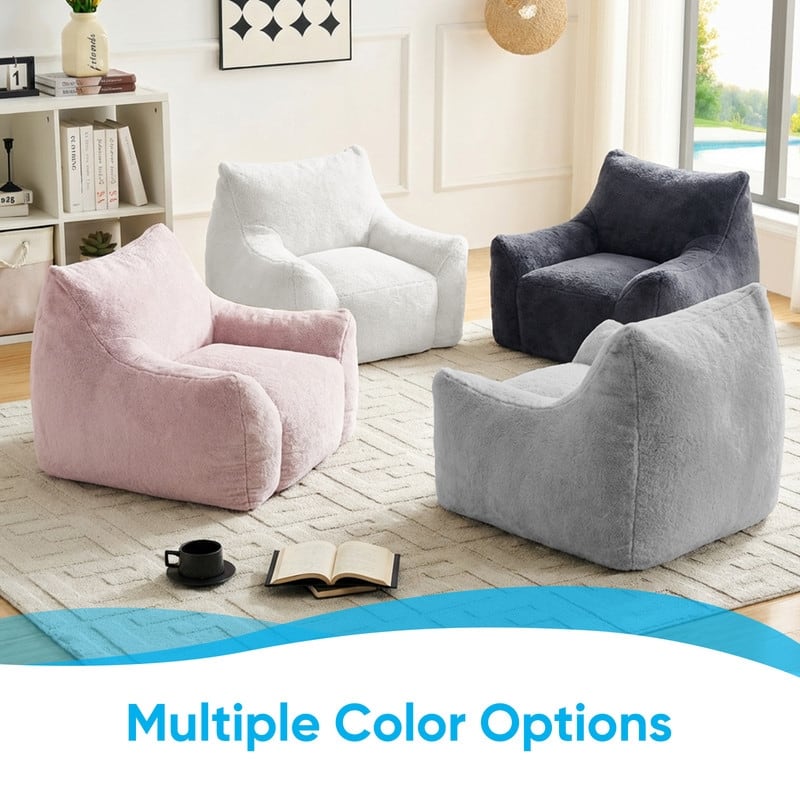 MIxoy Oversized Modern Bean Bag Chair with Ottoman,Lazy Sofa with Armrest