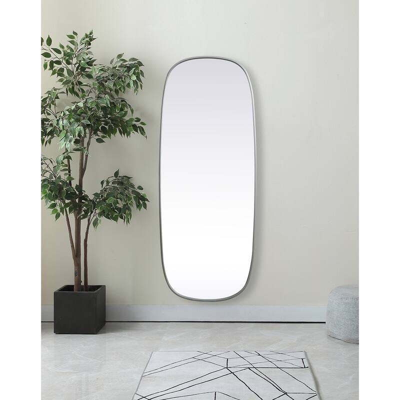 Indigo Home Metal Frame Oval Mirror 24x60 Inch