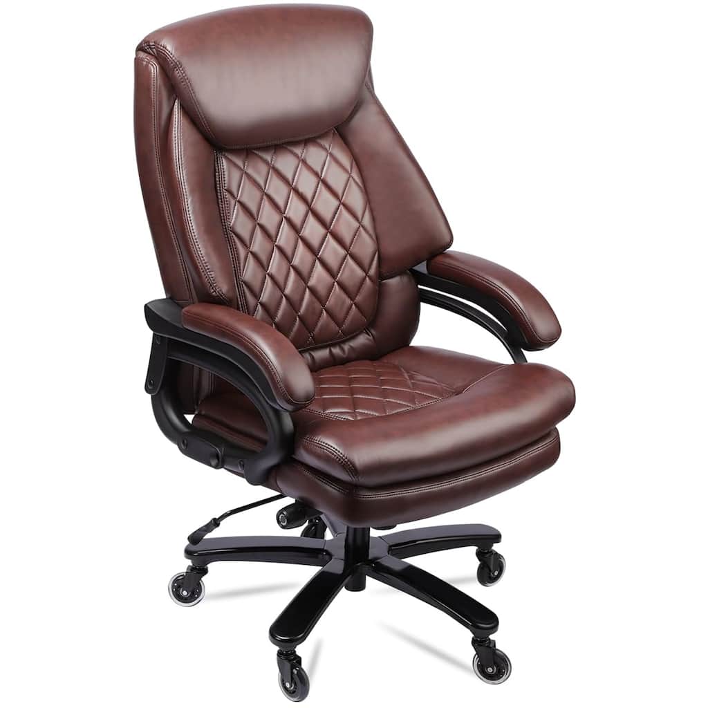 500lbs Big and Tall Office Chair for Heavy People Executive Office Chair with Wide Spring Seat Computer Desk Chair 360 Swivel