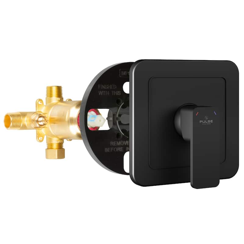 Tru-Temp Pressure Balanced Mixing Valve with Round Trim Matte Black