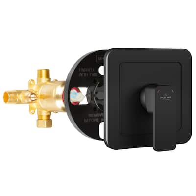 Tru-Temp Pressure Balanced Mixing Valve with Round Trim Matte Black