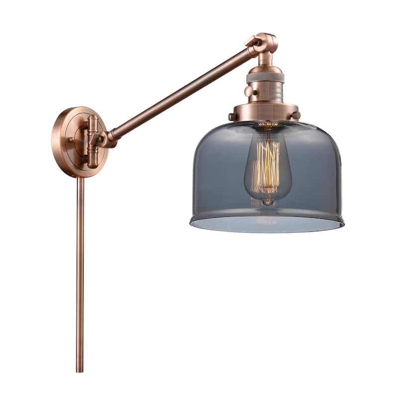 Innovations Lighting Large Bell Single Light 25" Tall Wall Sconce / - Antique Copper / Plated Smoked