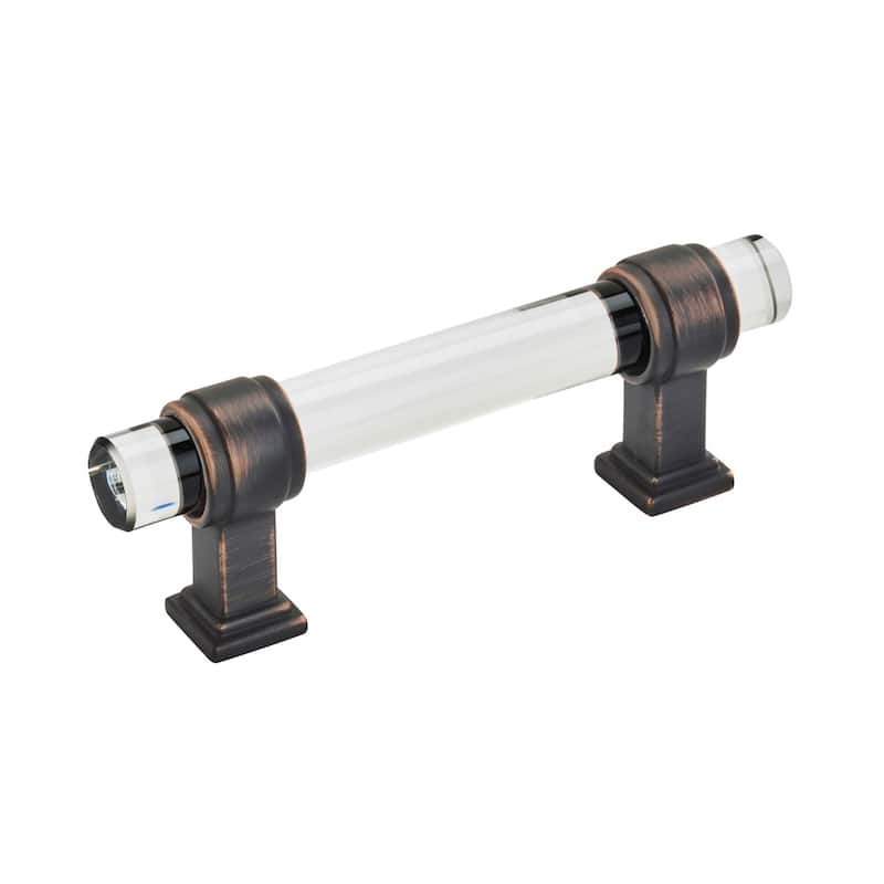 Amerock Glacio Cabinet Door and Drawer Pull - 3 in (76 mm) Center-to-Center - Clear/Oil-Rubbed Bronze