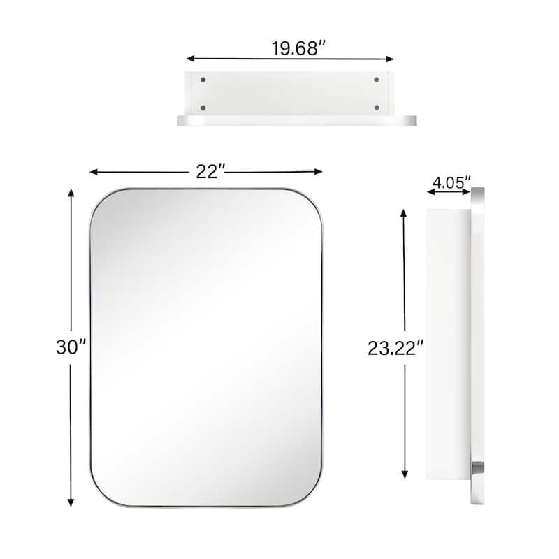 Modern & Contemporary Oversized Medicine Cabinet Mirror - 30" x 22"