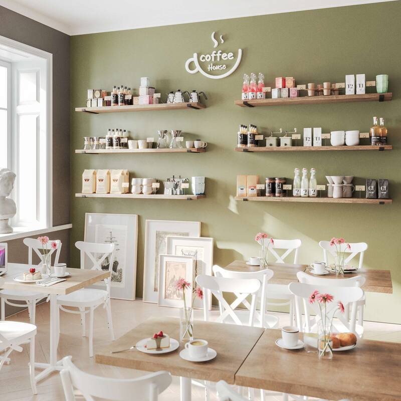 Wallniture Forte Wood Board 60" Long, 11.25'' Deep, 1.5" Thick, Wood Floating Shelf for Wall with Heavy Duty Metal Brackets, 1pc