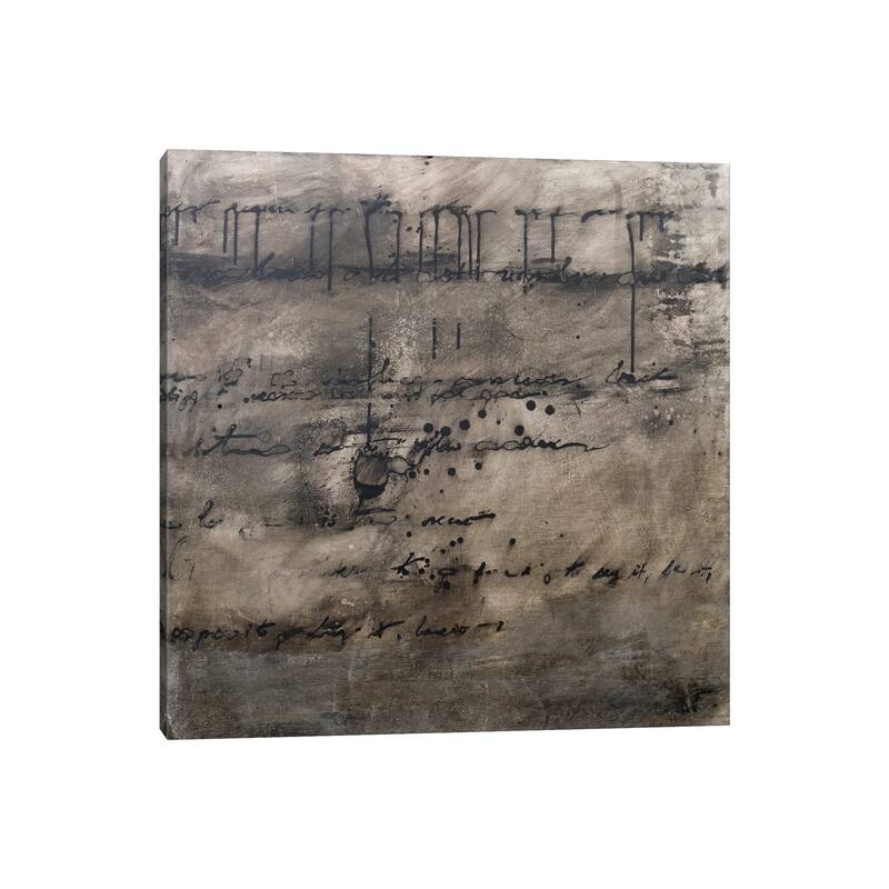 iCanvas "The Writing Is In The Air - Original Black I" by Deb Chaney Canvas Print