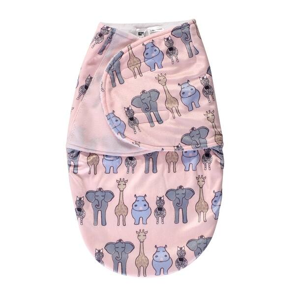 slide 1 of 1, Hudson Baby Infant Girl Plush Swaddle Wrap, Pink Safari, 0-3 Months - Pink Safari - 0-3 Months 0-3 Months - Pink Safari