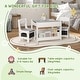 preview thumbnail 4 of 8, 3 Piece Kids Table and Chair Set, 2 in 1 Toddler Table and Chair Set with Reversible Tabletop Blackboard, Storage & Bookshelves