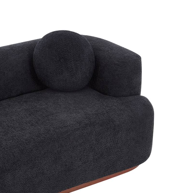 Christopher Knight Home - Polyster Upholstered 3-Seater 84.57" Compressed Sofa with Solid Rubberwood Base