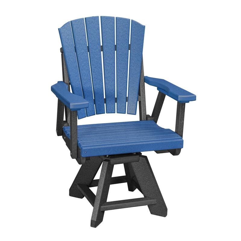 American Furniture Classics Single Dining Height Swivel Arm Chair, Made in the USA - Blue on Black
