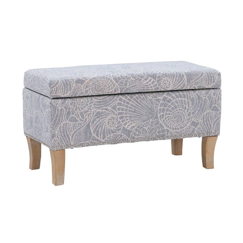 Upholstered Storage Ottoman Stone